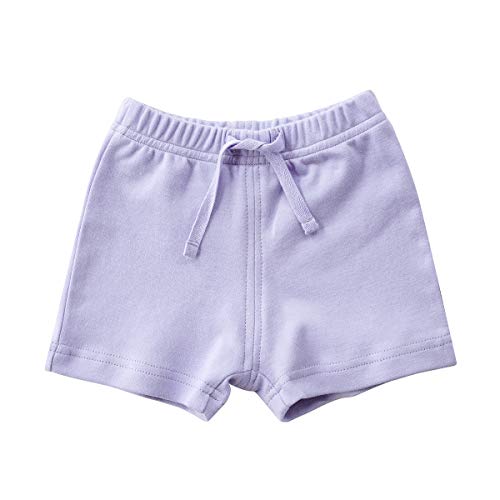 Teach Leanbh Unisex-Baby 3-Pack Cotton Soild Color Short with Drawstring 3-24 Months (12-18 Months, Purple/Yellow/Pink) - Image 3