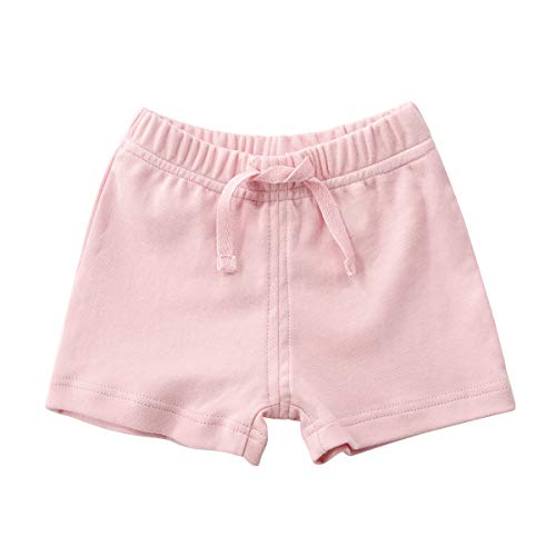 Teach Leanbh Unisex-Baby 3-Pack Cotton Soild Color Short with Drawstring 3-24 Months (12-18 Months, Purple/Yellow/Pink) - Image 2