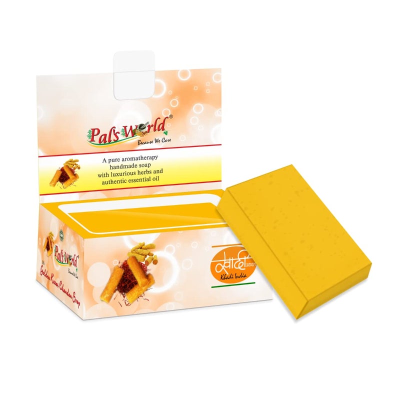 Pal's World Pals World Ayurvedic Golden kesar chandan soapkeasar extractsantiageingfairness 75g set of5 - Image 2