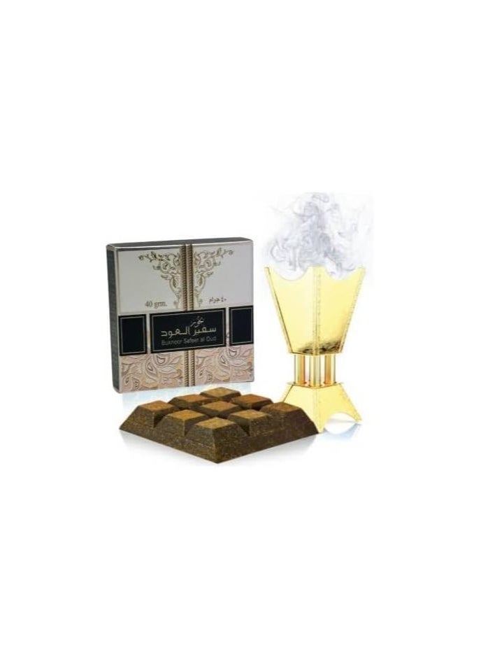ارض الزعفران - حول هذا المنتج بخور سفير العود - بخور رقائق الخشب يمزج البخور الشرقي الذي لا يقاوم بين نفحات منشطة من __ لخلق رائحة جريئة هي حقًا سماوية البخور أو البخور البخور هو الاسم العربي الذي يُطلق على الطوب المعطر أو مزيج من المكونات الطبيعية التقليدية، وخاصة رقائق الخشب. تُحرق هذه الرقائق المعطرة بالفحم أو مباخر البخور لتعطير المنزل والملابس برائحة غنية وكثيفة الاستخدام - أحرق قرص فحم في مبخرة البخور حتى يتوهج. ثم ضع قطعًا صغيرة من مسحوق البخور أو رقائق الخشب على الفحم الساطع. دع الرائحة تملأ الهواء في الغرفة ولكن ليس كثيرًا المحتويات: يأتي بخور سفير العود في عبوة 40 جرامًا يسهل كسرها ووضعها على المبخرة الاسترخاء - علاج للحواس - بخور العود المعطر بالخشب، غني بجوهر ناعم وعطر. عند حرق البخور على الفحم تنطلق الروائح وتنتشر رائحة لطيفة ومريحة روائح مذهلة: بخور سفير العود هو نوع من البخور مكون من أفضل الروائح والنكهات التي تملأ منزلك بروائح مذهلة - Image 1