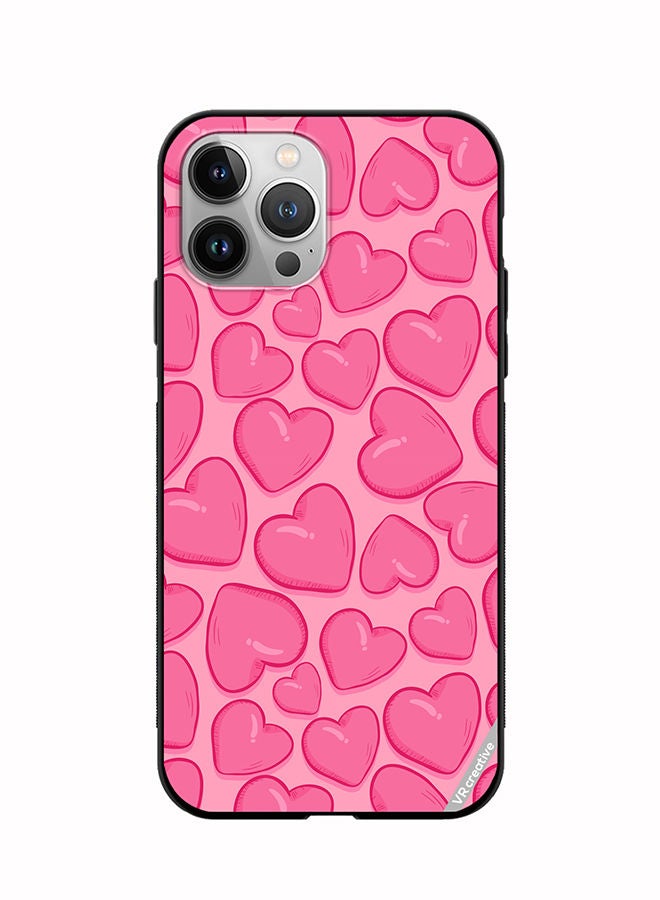 VR CREATIVE Protective Case Cover For Apple iPhone 12 Pro Max Pink Herat Design Multicolour - Image 1