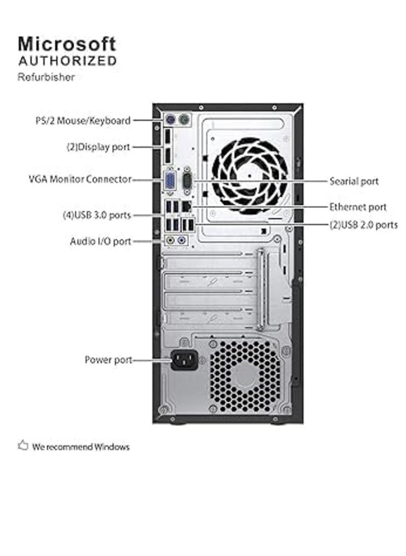 Generic - HP ProDesk 600 G2 Tower Desktop PC Intel Quad-Core i5-6500 up to 3.6GHz, 8G DDR4, 256G SSD, WiFi, Bluetooth 4.0, DVD, Windows 10 Pro 64 Multilingual - Image 1