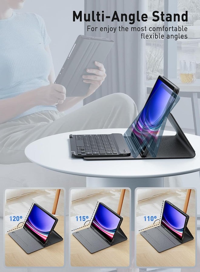 TUNKARMOR Case Keyboard for Samsung Galaxy Tab S10+ Plus / S9 FE+ Plus / S9+ Plus / S8+ Plus / S7 FE / S7+ Plus 12.4inch - Mouse and Magnetic Keyboard, Slim Case with S Pen Holder - Image 4