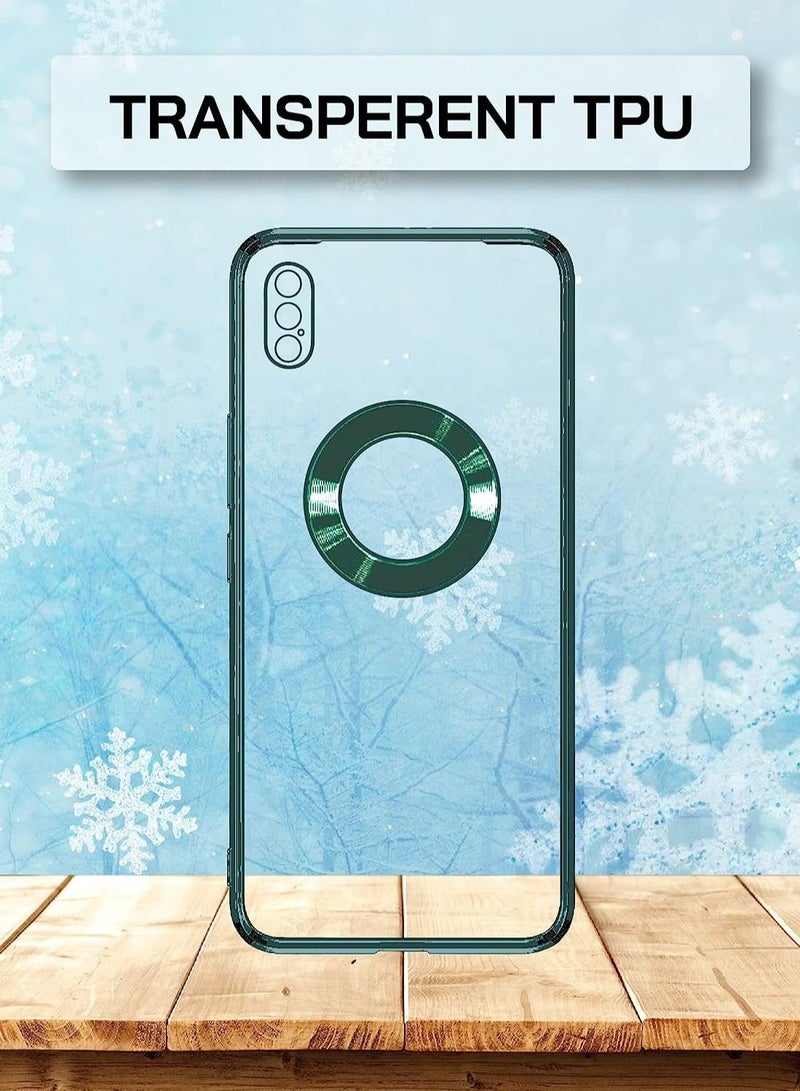 مناسبة ل iPhone X / XS Chorme Ring Logo قطع تصفيح TPU زجاج عدسة جراب هاتف آيفون X / XS الأخضر - Image 4