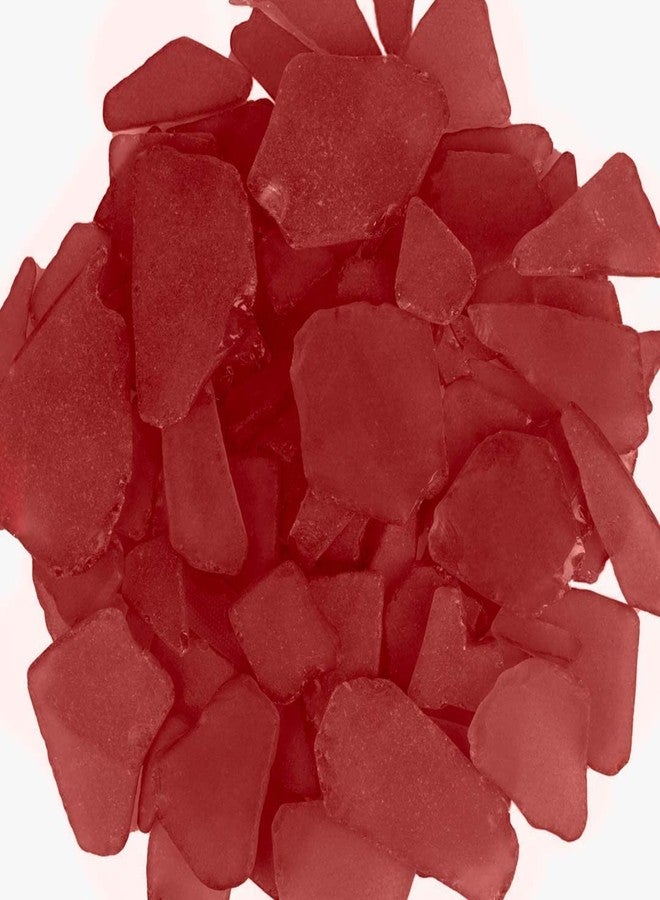Nautical Crush Trading Sea Glass for Crafts - 11oz Red Sea Glass Decor, Tumbled Seaglass, Beachglass for Crafts, Seaglass for Beach Accents, Coastal DIY Supply, Nautical Vase Filler - Image 1