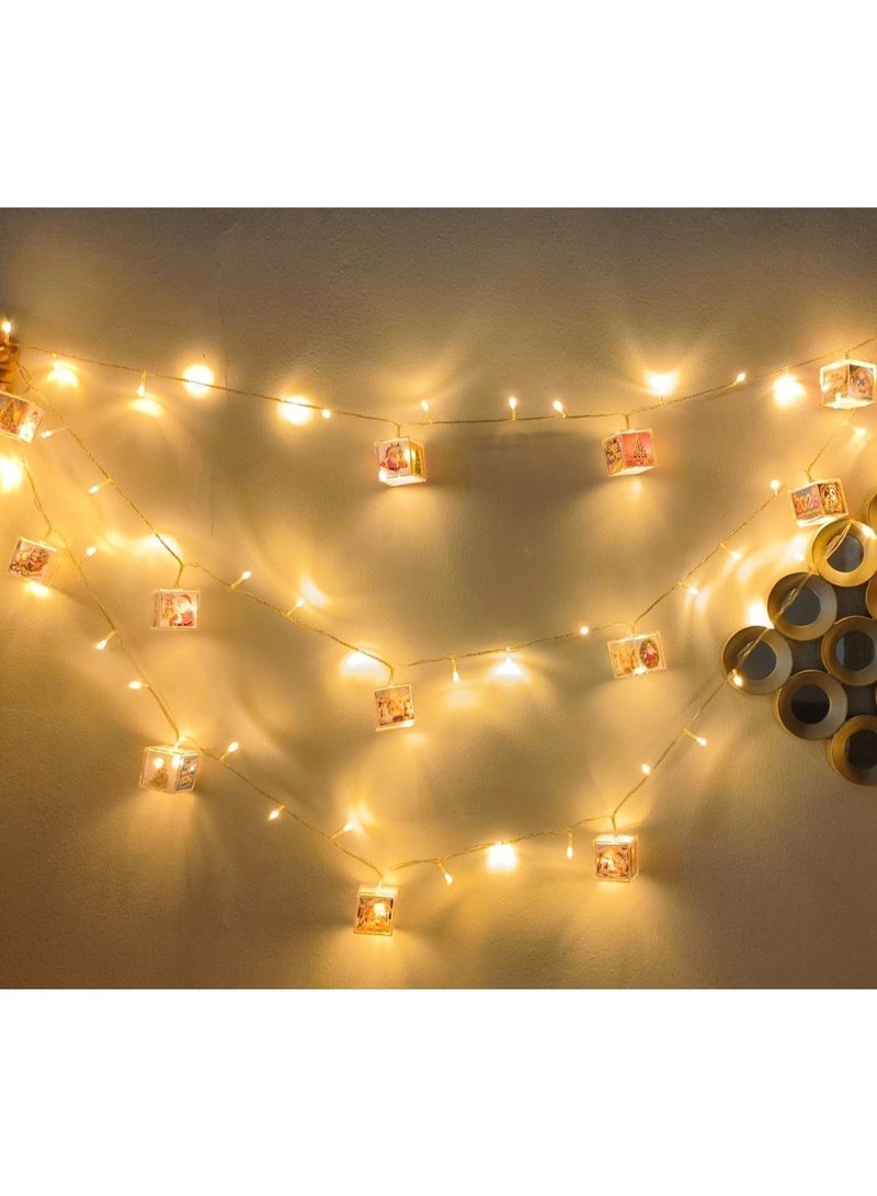 New Arrival RAMADAN Decorative lighting, multipurpose, reusable and customisable photo string lights with 100 LEDs and 10m length. Comes with Acrylic cube (5cm) decorative boxes. Perfect for Christmas, New Year, birthdays, and other celebrations, home decoration and gifting. - Image 5