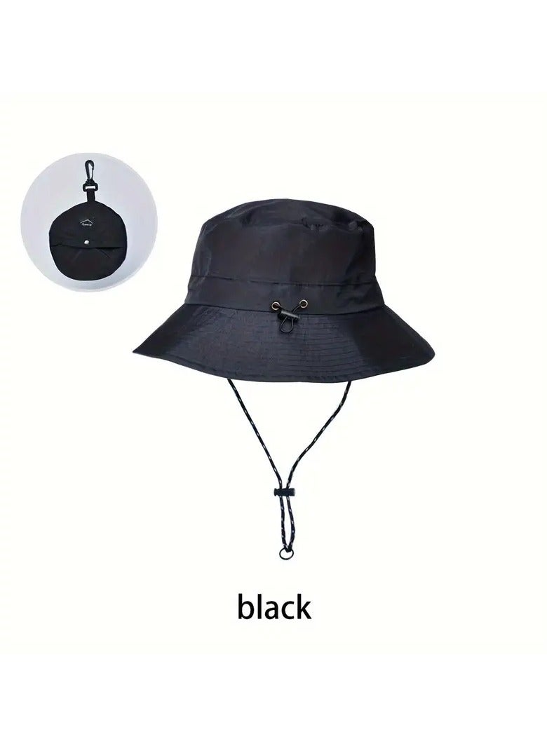 Goolsky UV Protection Classic Fresh Fisherman Hat, Portable Folding Style Solid Color Bucket Hat, Breathable, For Summer Fishing Hiking Outdoor Sports Travel - Image 1