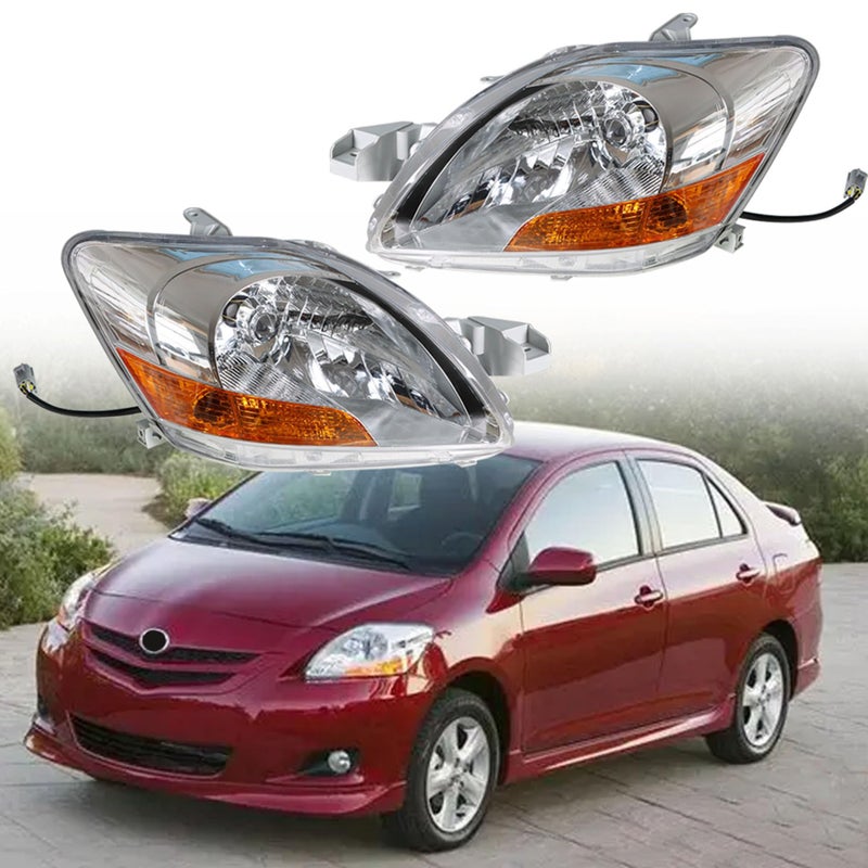 GENRICS Headlamp Headlights Replacement for 20072011 Yaris Sedan 4Door Headlight Assembly Pair Left and Right Side