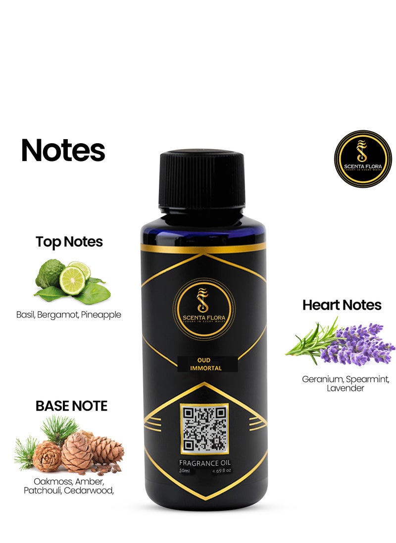 سينتا فلورا زيت عطر الناشر Oud Immortal - رائحة مهدئة ومُعالجة ومُريحة لأجهزة التعطير - علاج عطري (50 مل)  - Image 3