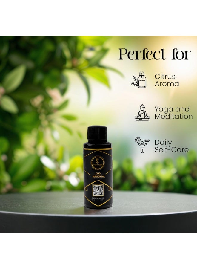 SCENTA FLORA Oud Immortal Fragrance Oil for Scent Diffuser Aromatherapy 50ml | IFRA Certified | Pineapple, Geranium, and Cedarwood Scent | Perfect for Home, Office & Workspace - Image 5
