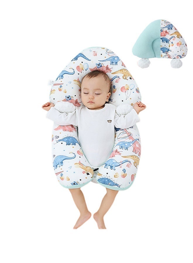 Baby Head Shaping Pillow  Newborn Nursing Sleeping Pillow  Infant Anti-Startle Sleep Pillow Removable Washable Drawstring Adjustable Winter and Summer Dual-Use Neck Support Baby  Memory Foam Pillow Baby Neck Support Detachable shaping Pillow for 0-36 Months - Image 1