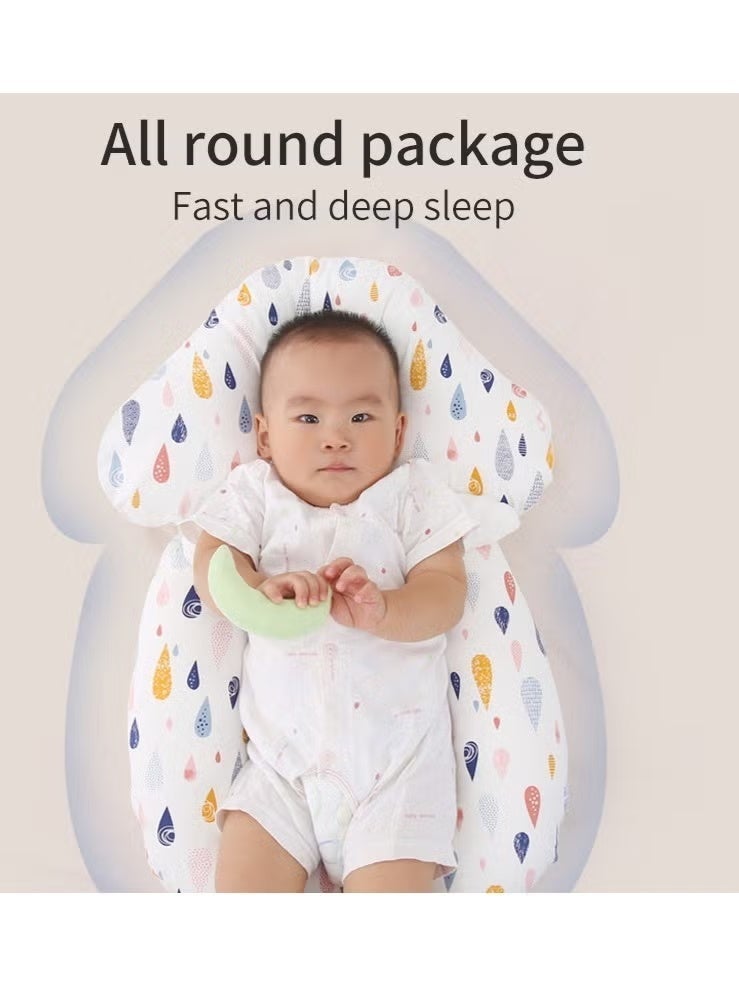 Baby Head Shaping Pillow  Newborn Nursing Sleeping Pillow  Infant Anti-Startle Sleep Pillow Removable Washable Drawstring Adjustable Winter and Summer Dual-Use Neck Support Baby  Memory Foam Pillow Baby Neck Support Detachable shaping Pillow for 0-36 Months - Image 5