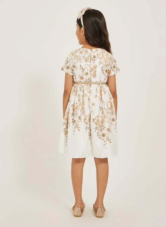 Styli Floral A-Line Dress