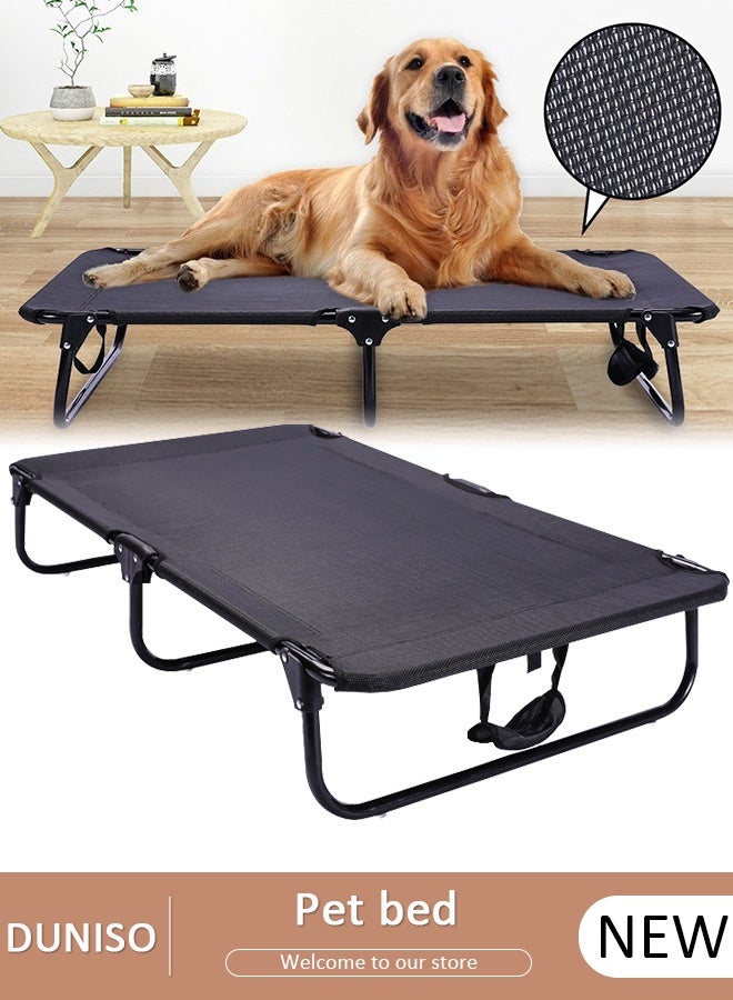 DUNISO Outdoor Elevated Dog Bed Pet Dog Beds for Extra Large Medium Small Dogs - Portable Dog Cot for Camping or Beach Durable Fall Frame Raised Dog Bed with Breathable Mesh - Image 1