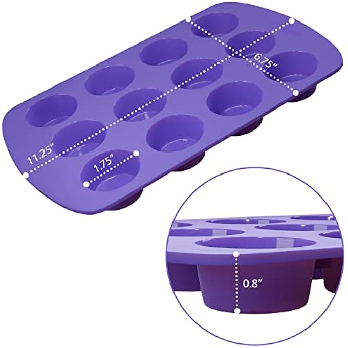 Silicone Mini Muffin Pan Cupcake Tray Baking Cups Holders 12 Cavities  Set Of 2 - Image 2