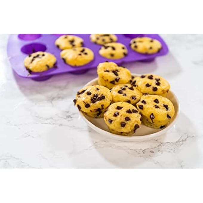 Silicone Mini Muffin Pan Cupcake Tray Baking Cups Holders 12 Cavities  Set Of 2 - Image 5