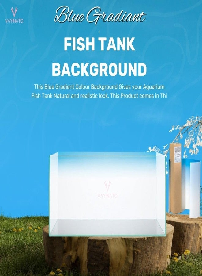 VAYINATO® Sky Blue (60 * 120 cm) Gradient Aquarium Fish Tank Background - Natural Look Aquarium Poster - Easy to Apply | Simple Wallpaper Fish Tank Backdrop Decorations - Image 2