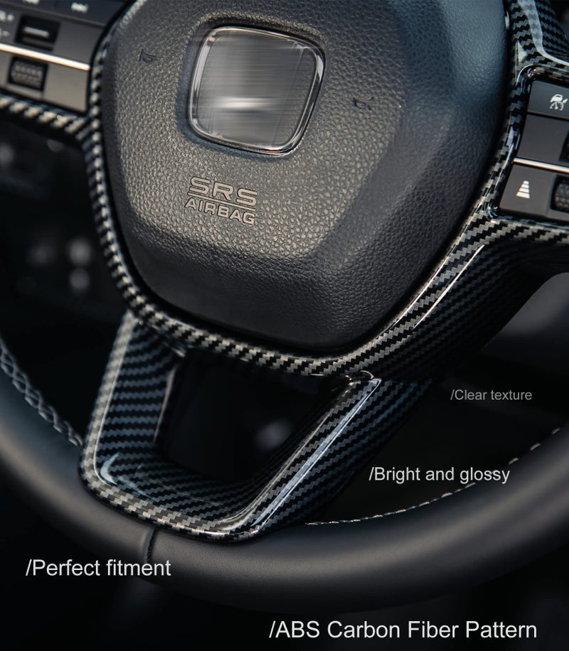 Thenice for 11th Gen Civic Accessories Interior Decoration fTrims Compatible with Honda Civic 2022-2026, CR-V/HR-V/Accord 2023-2026 -Carbon Fiber Grain - Image 5