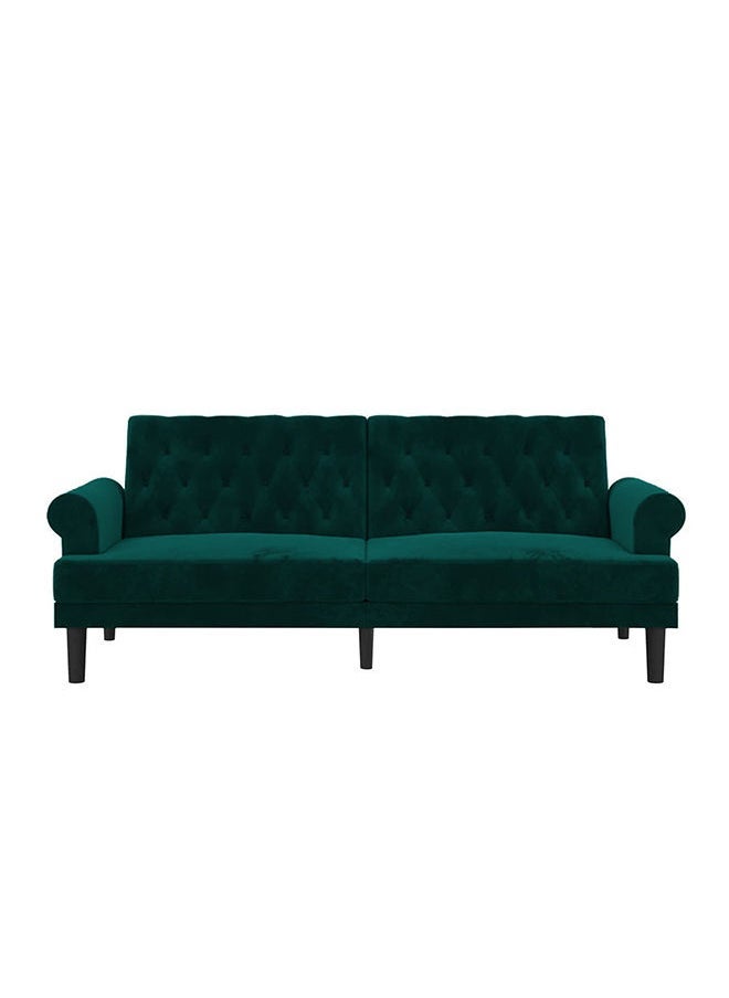 Soufa Dibaj Chocolate | 3-Seater Sofa Upholstered In Velvet 212x82x84 cm - Dark Green - Image 3