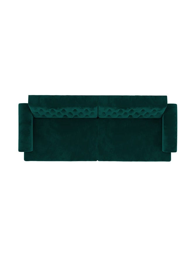 Soufa Dibaj Chocolate | 3-Seater Sofa Upholstered In Velvet 212x82x84 cm - Dark Green - Image 4
