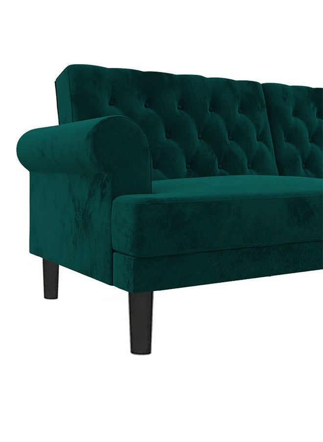 Soufa Dibaj Chocolate | 3-Seater Sofa Upholstered In Velvet 212x82x84 cm - Dark Green - Image 5