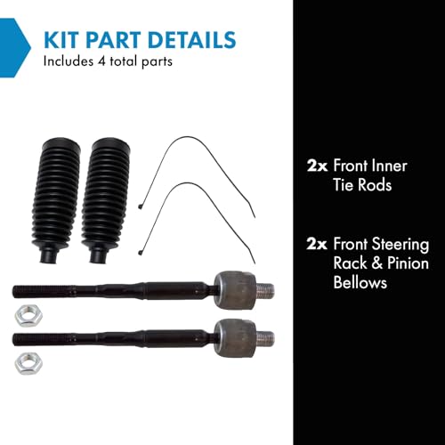 TRQ Front Steering Kit Steering Rack & Pinion Bellow Tie Rod Compatible with 2013-2018 Nissan Altima 2016-2023 Maxima - Image 2