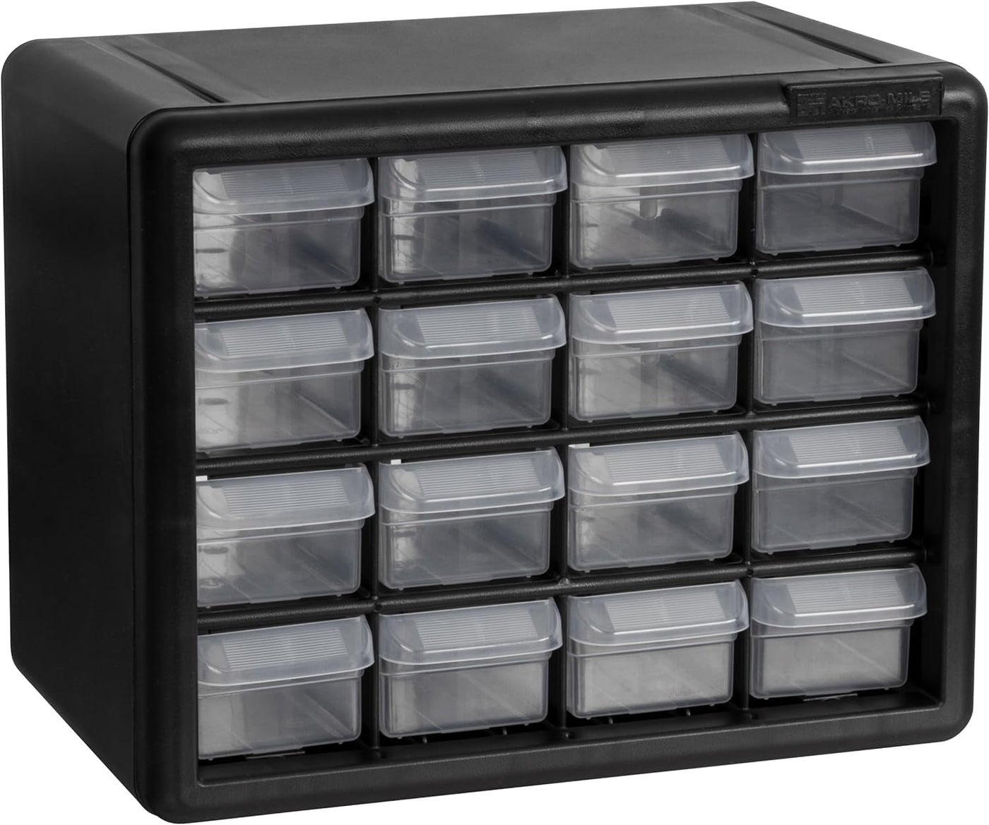 AkroMils 16Drawer Plastic Drawer Storage Cabinet for Garage Organization Beads Makeup Organizer Building Bricks Storage Teacher Toolbox 1012Inch W x 612Inch D x 812Inch H 10116 Black