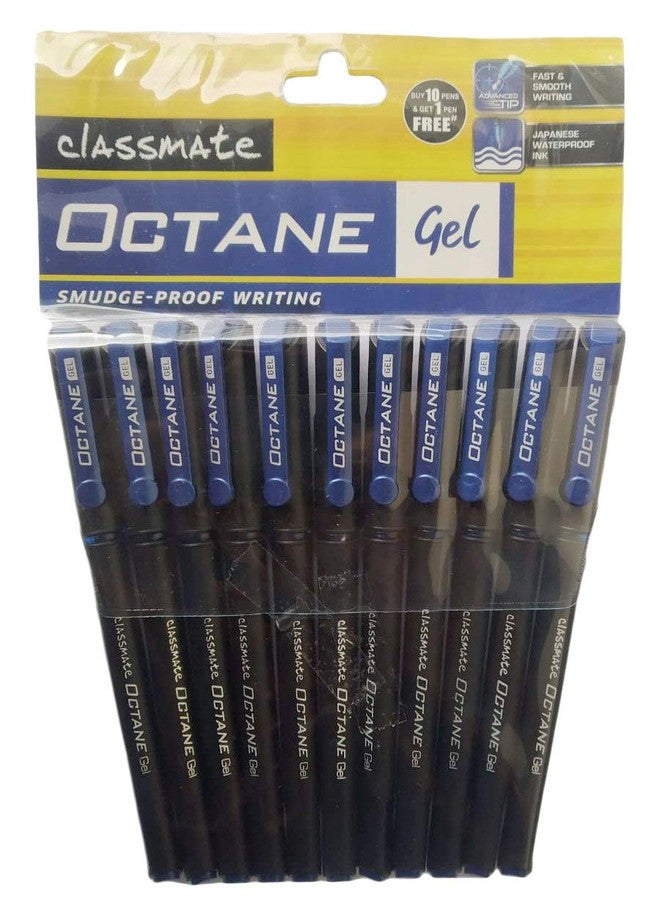 Classmate Octane Gel Pens (Blue) - Pack Of 10 Pens + 1 Pen Free - Image 1