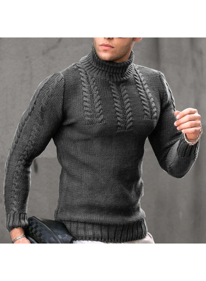 NIBEMINENT Autumn Winter  Men's Warm Wool Sweaters  Vintage Korean Fashion Men Turtleneck Sweaters Casual Pullovers Oversize - Image 1