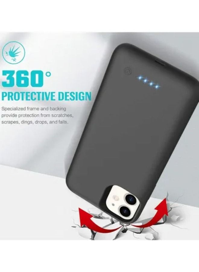 SHOPI - Battery Case for iPhone 12mini [5.4 inch], Portable Charging Case Extended Battery Pack for iPhone 12mini -Black - Image 1