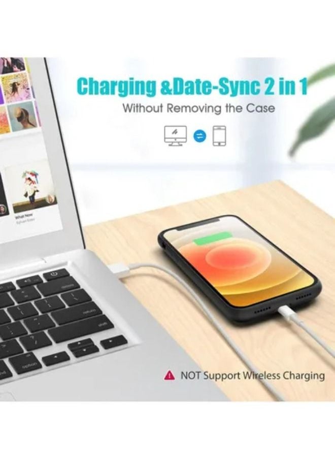 SHOPI - Battery Case for iPhone 12mini [5.4 inch], Portable Charging Case Extended Battery Pack for iPhone 12mini -Black - Image 1