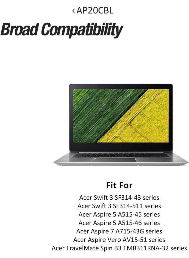 Terabyte بطارية AP20CBL متوافقة مع Acer Swift 3 SF314-43 SF314-511 Aspire 5 A515-45 A515-46 A515-56 A515-56T A515-56G 7 A715-43G Vero AV15-51 بسعة 11.55V 53Wh/4590mAh/3 خلايا - Image 2
