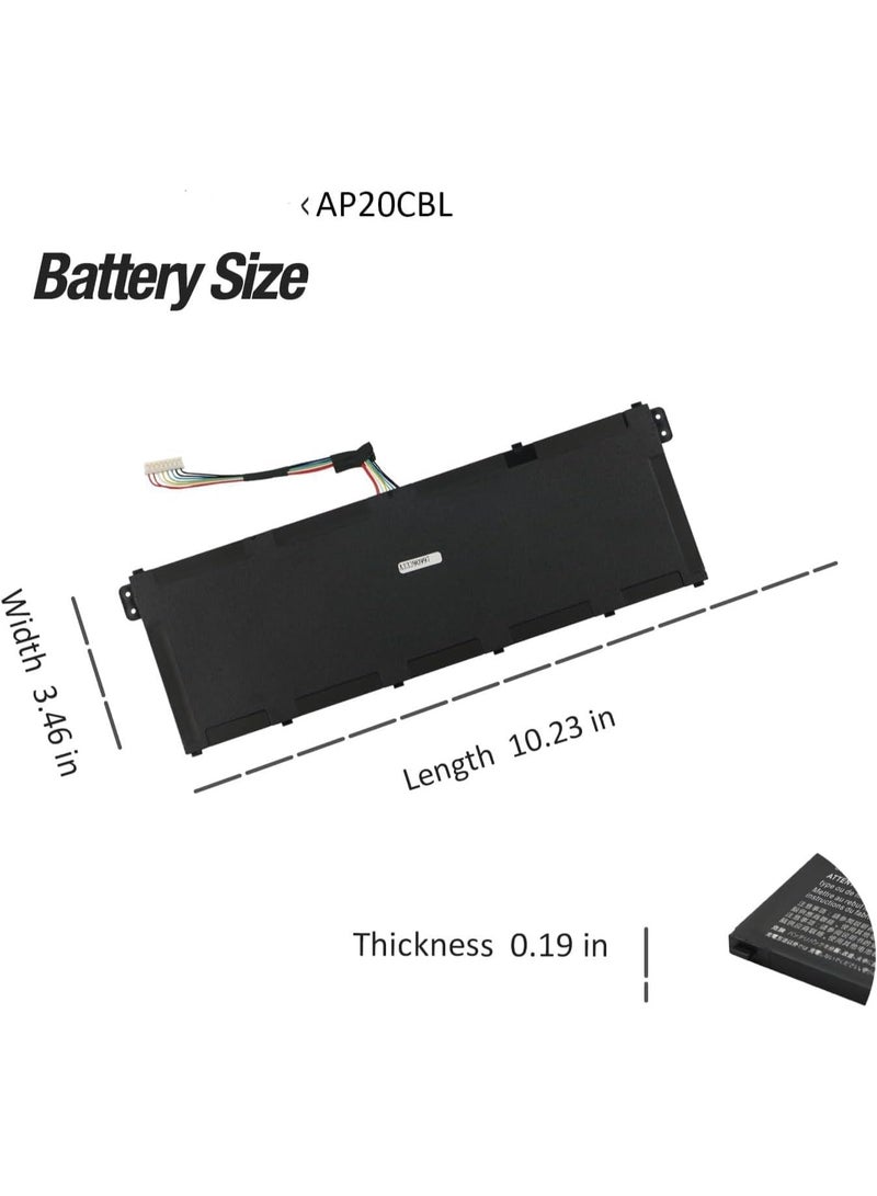 Terabyte بطارية AP20CBL متوافقة مع Acer Swift 3 SF314-43 SF314-511 Aspire 5 A515-45 A515-46 A515-56 A515-56T A515-56G 7 A715-43G Vero AV15-51 بسعة 11.55V 53Wh/4590mAh/3 خلايا - Image 4