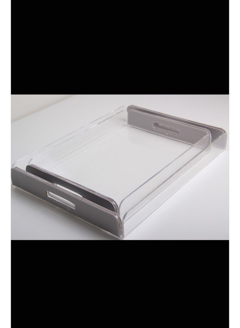 A set of multi-use serving trays