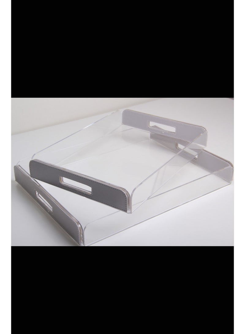 A set of multi-use serving trays