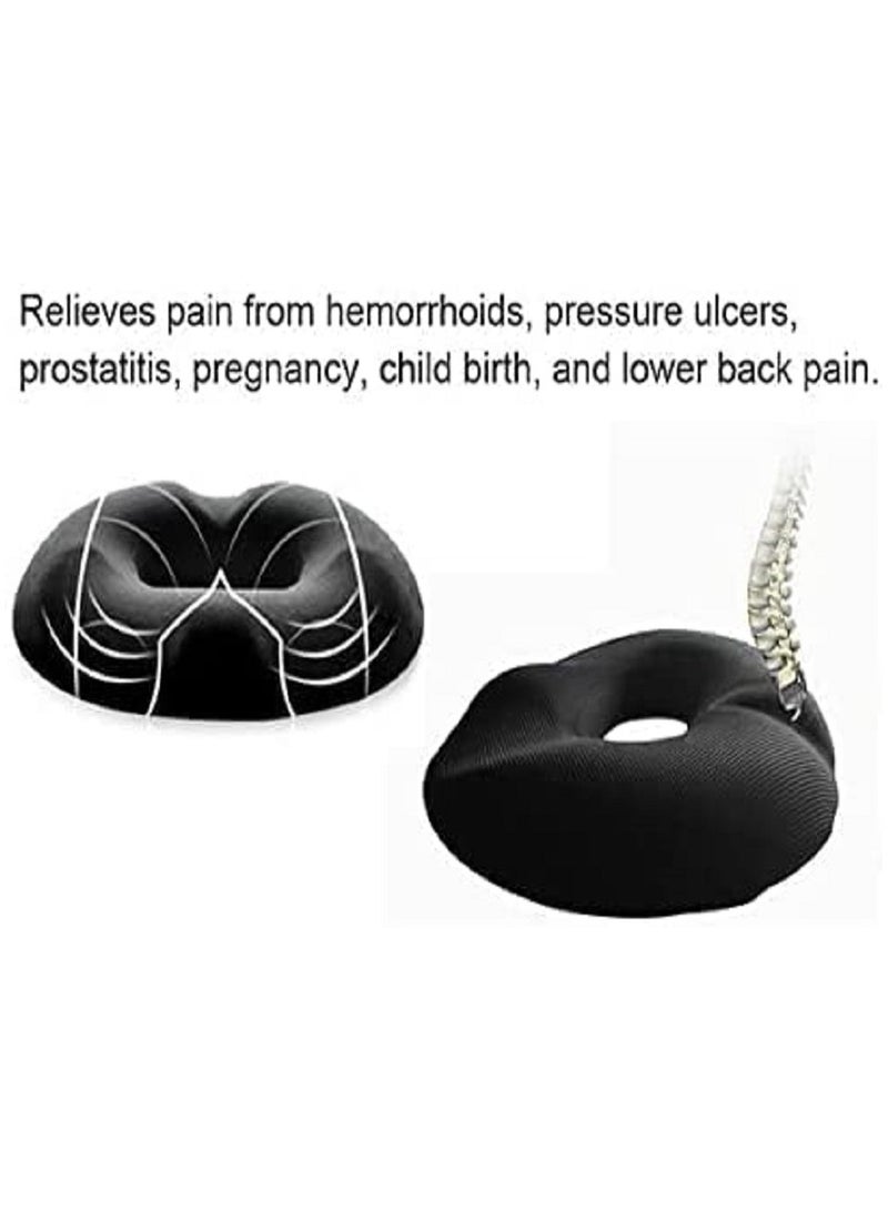 وسادة مقعد طبية لتقويم العظام لتخفيف آلام البواسير وعظم الذنب، وسادة مريحة لعظم العصعص مناسبة لكرسي المكتب والسيارة والمنزل، مصنوعة من رغوة الذاكرة المسامية، توفر دعمًا للوضعية الصحيحة لأسفل الظهر وتخفف من آلام عرق النسا. - Image 2