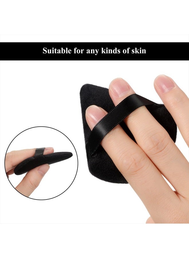 Maitys 12 Pieces Powder Puff Triangle Face Makeup Cosmetic for Loose Powder Soft Body Washable Reusable Foundation Sponge Mineral Wet Dry Makeup Tool(Black, Large, Small) - Image 4