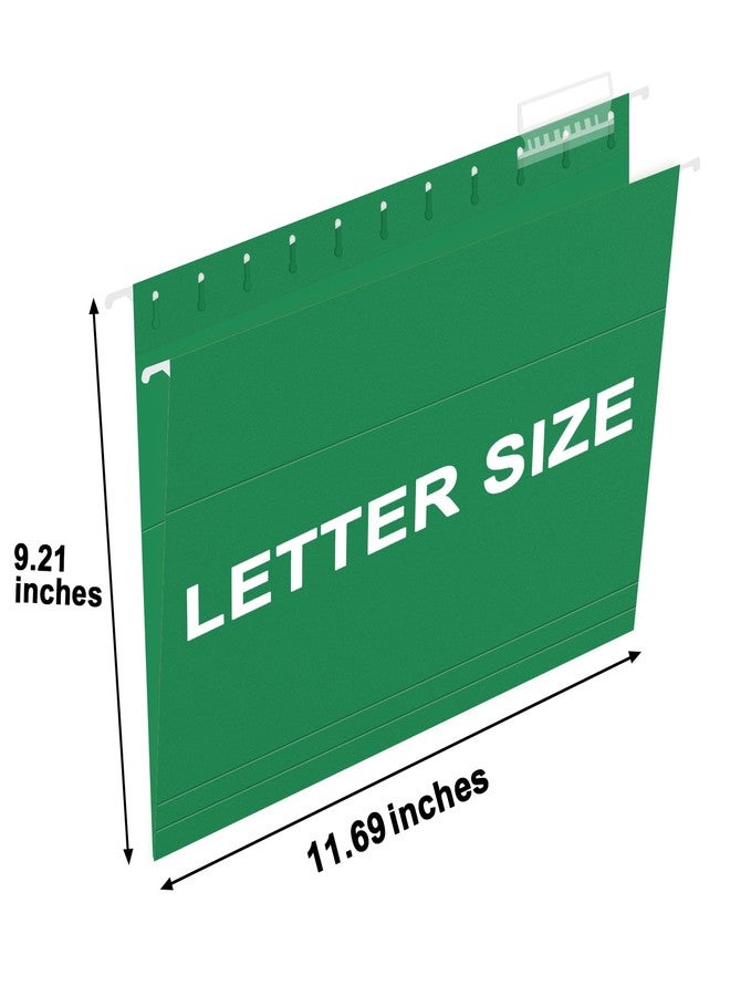 HERKKA Hanging File Folders, 30 Pack Reinforced Letter Size Hanging Folders, Designed for Bulky Files, Filing Cabinet, 1/5-Cut Adjustable Tabs (Green) - Image 2