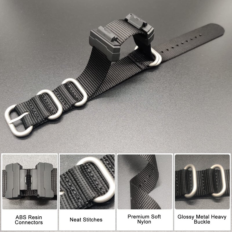 Lijinlan Military Ballistic Nylon Strap Replacement G-Shock Watch Bands Compatible with Casio G-Shock Watch Model GW100/GA100/GA400/GD120/ DW-D5500 /DW5600E/ DW6900/DW-9052/GWM5610/GW9400 (Grey) - Image 4