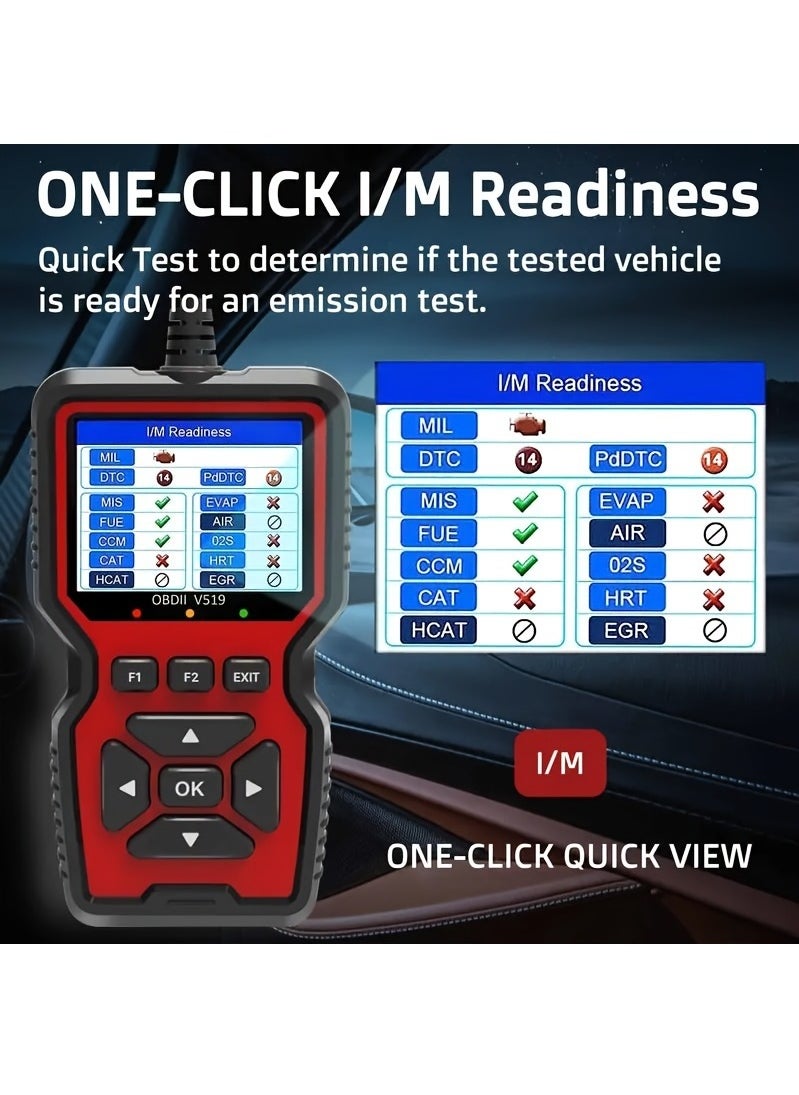 Generic - Obd2 Car Scanner Engine Fault Reader Real-Time Data & Voltage Monitor  Easy Diagnostics Tool V519 - Image 1
