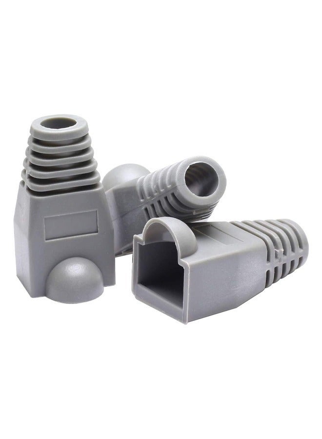 Taimi RJ45 Cable Connector Boots Soft Plastic Ethernet Strain Relief Boots CAT5 CAT5E CAT6 CAT6E 100PCS - Grey  - Image 2