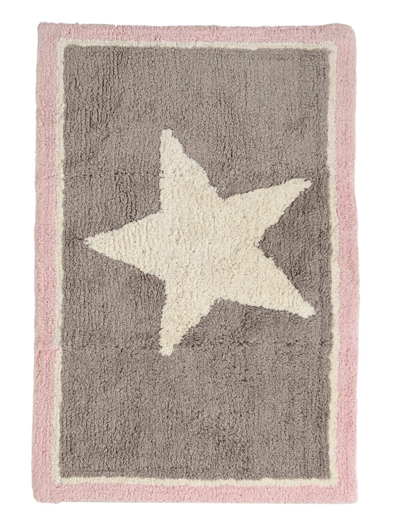 SASHAA WORLD Star Patterned Bathmat, Ultra Soft and Absorbent Bathroom Bathmat with Anti-Skid Latex Backing, Modern Design, Plush Comfort | Ideal for Stylish Bathroom Décor |50x80cm - Image 1