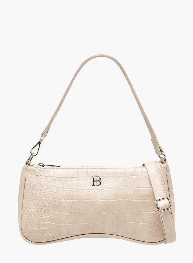 فلورا بيلا من شو إكسبرس Textured Shoulder Bag with Detachable Strap and Zip Closure