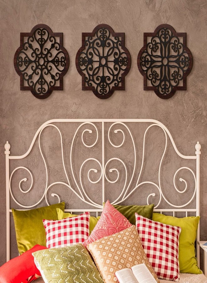 Zhanmai 3 Pack Rustic Wood Wall Decor Modern Farmhouse Geometric Wall Art Farmhouse Hanging Decoration for Living Room Bedroom Home Indoor Outdoor Office, 12 x 12 Inch, Brown - Image 4