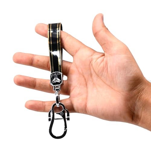 KMH - TPU Gold Car Key Cover Compatible with Hyundai Alcazar Creta 2022 Venue i20 Tucson Elantra 4 Button Smart Key Cover Black with Keychain - Image 2