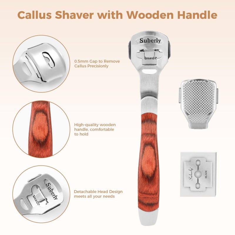 Easkep Foot File Foot Scrubber Pedicure - Callus Remover for Feet Easkep Professional Grater Rasp Foot Scraper Corns Callous Removers Cracked Dead Skin Remover for Dry and Wet Feet (Golden Set) - Image 3
