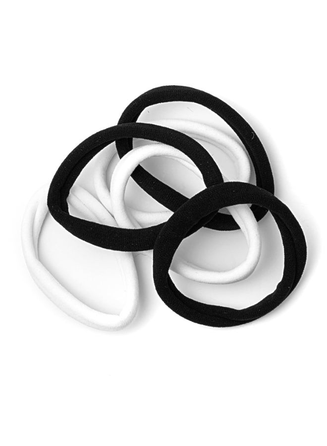 Elastic Hair Ties Set for Girls and Women - 12 Black + 12 White, Durable Rubber Bands That Don't Pull Hair, Perfect for Everyday Use - Image 5
