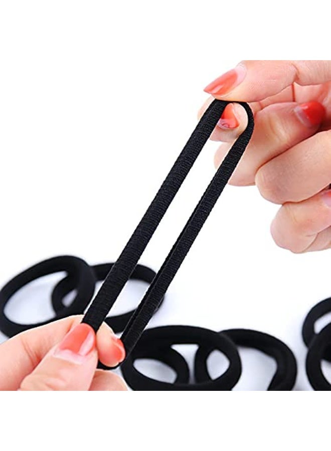 Elastic Hair Ties Set for Girls and Women - 12 Black + 12 White, Durable Rubber Bands That Don't Pull Hair, Perfect for Everyday Use - Image 4