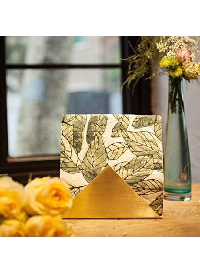 سوفام منديل مثلث حامل، كوكتيل من الفولاذ المقاوم للصدأ منظم مناديل مسطحة منضدة للمطبخ المنزلي، طاولات العشاء، طاولات النزهة، ذهبية - Image 4