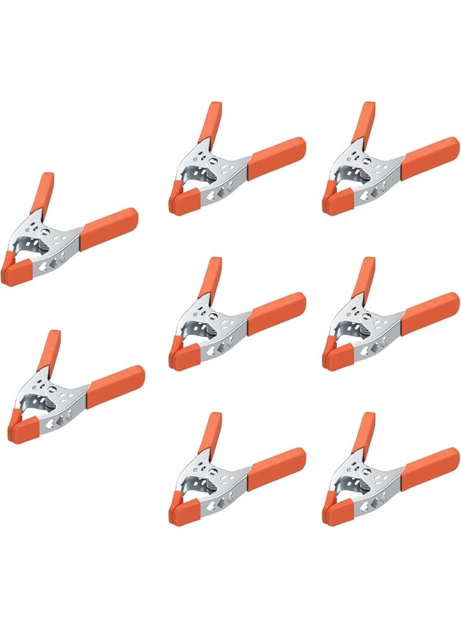 promass Spring Clamp, A Clamps, Hand Squeeze Clips, 6 Inch, Metal, 8 Pack, Orange, Heavy Duty, Large, Strong, Quick Grip, Strong Hardware Claps for Woodworking, Wood, Pony, Photography, Furniture - Image 1